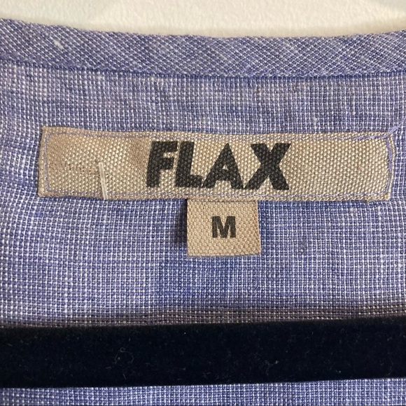 FLAX Sz M Oversized 100% Linen Flowy  Knee Length Cool Comfort Dress - Picture 4 of 7